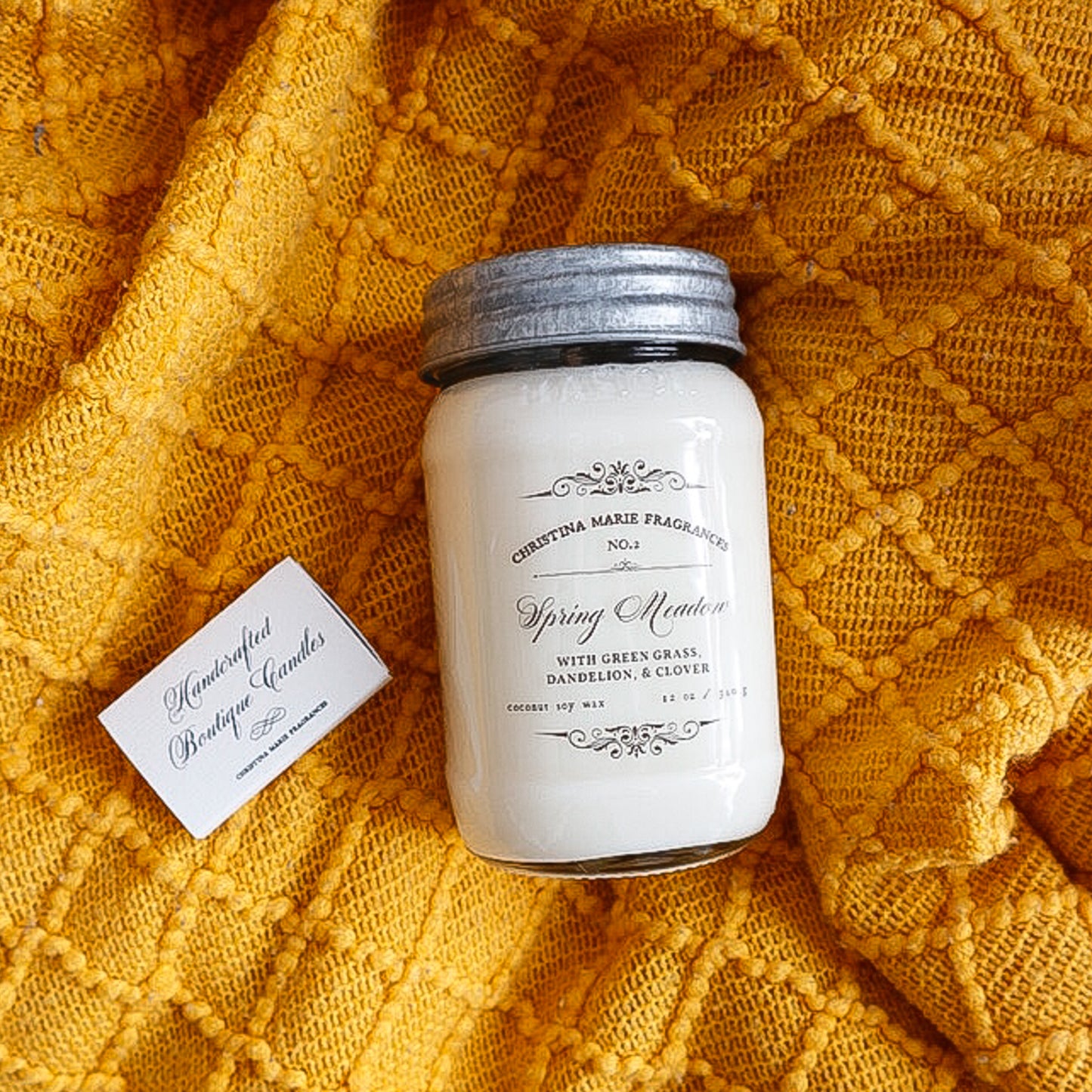 Spring Meadow 12 Oz Large Mason Jar Candle