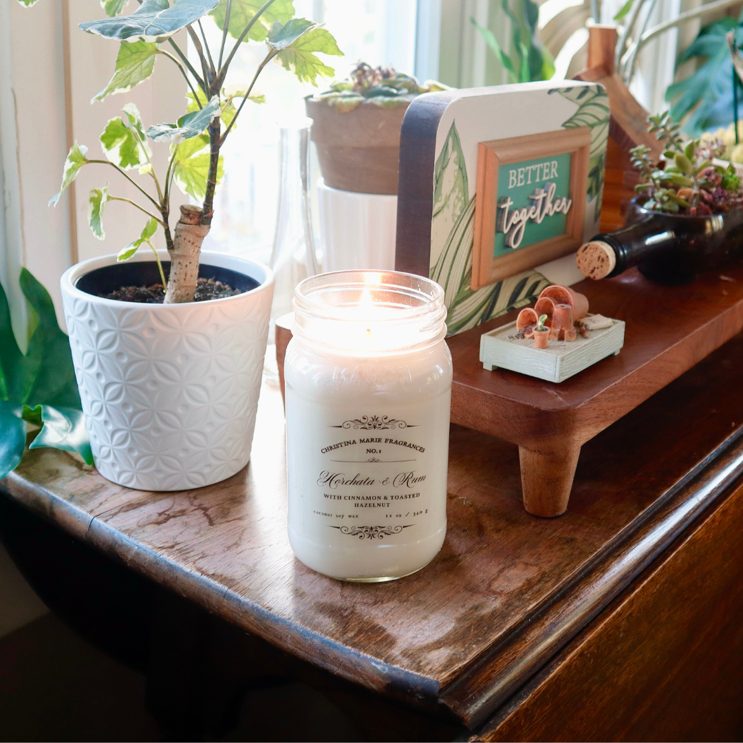 Horchata & Rum 12 Oz Large Mason Jar Candle