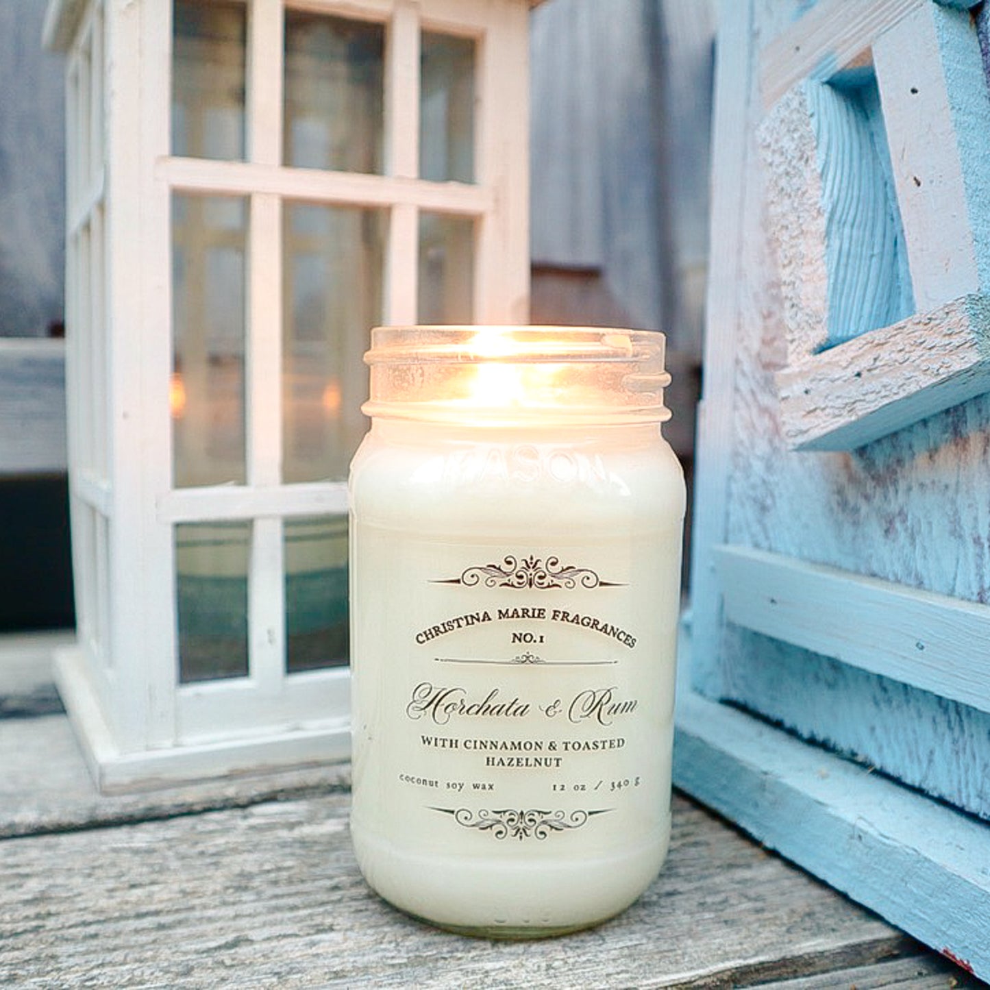 Horchata & Rum 12 Oz Large Mason Jar Candle