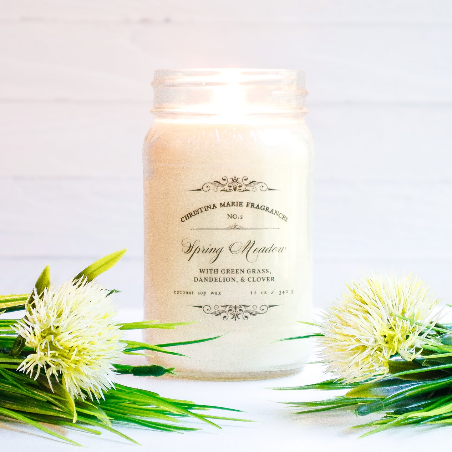 Spring Meadow 12 Oz Large Mason Jar Candle