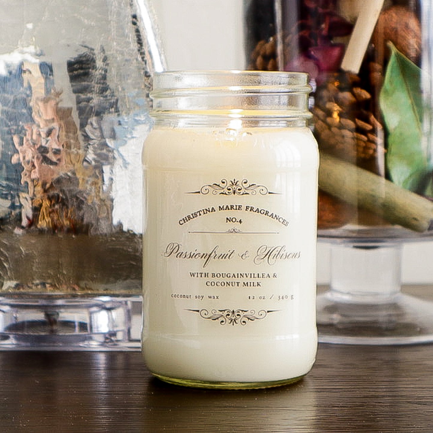 Passionfruit & Hibiscus 12 Oz Large Mason Jar Candle