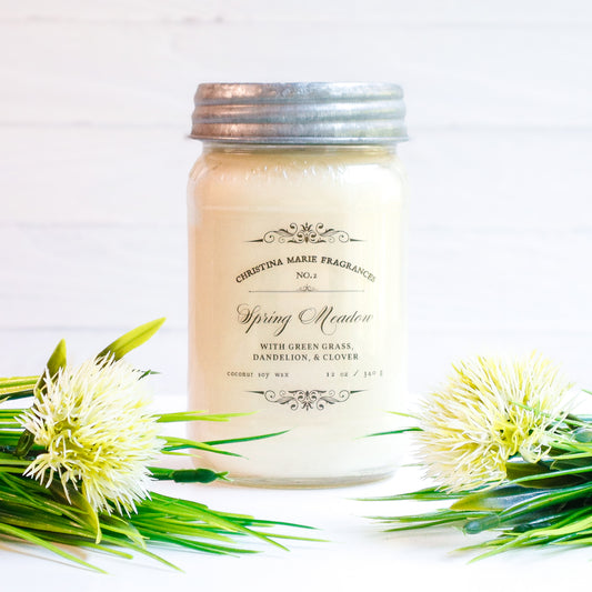 Spring Meadow 12 Oz Large Mason Jar Candle