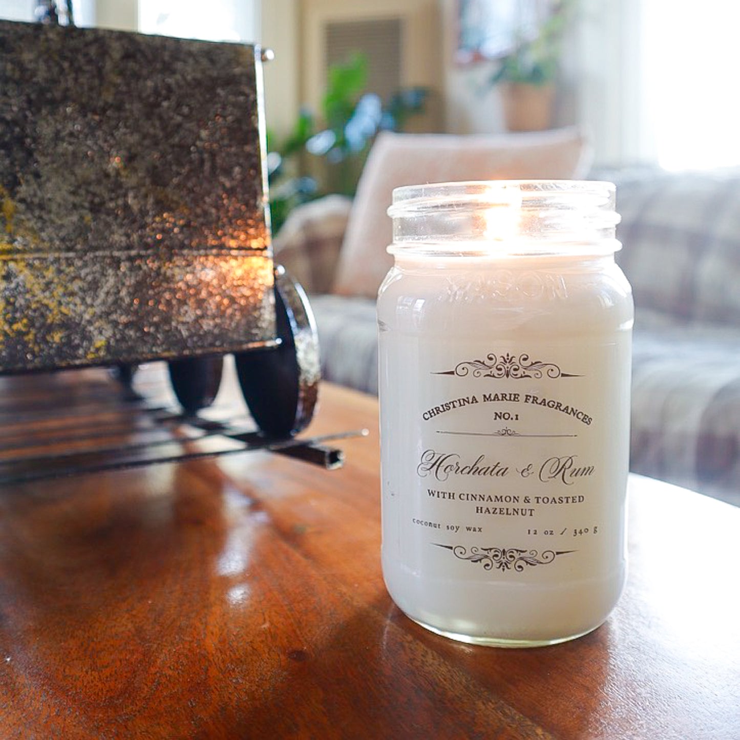 Horchata & Rum 12 Oz Large Mason Jar Candle