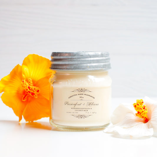 Passionfruit & Hibiscus 8 Oz Mason Jar Candle
