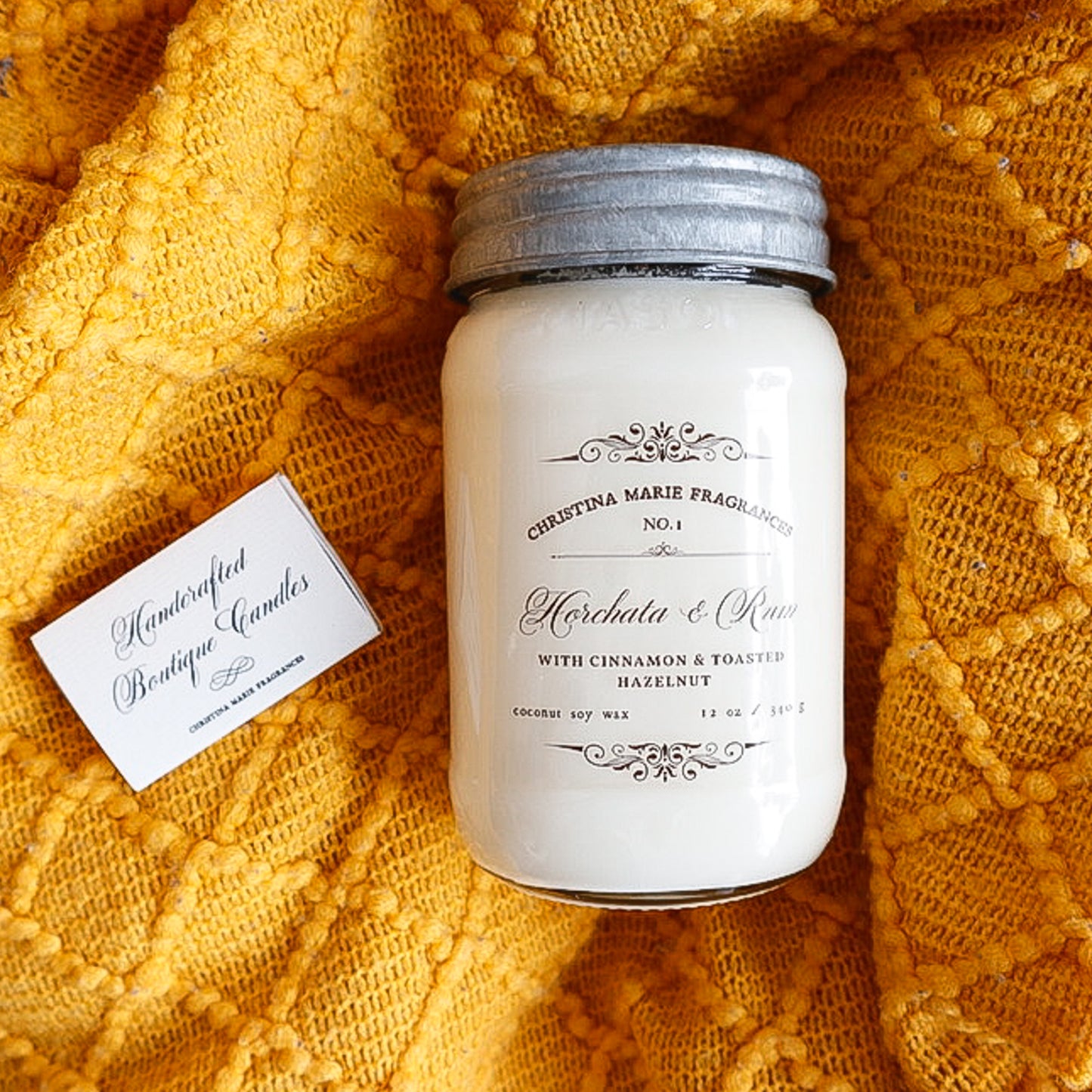 Horchata & Rum 12 Oz Large Mason Jar Candle