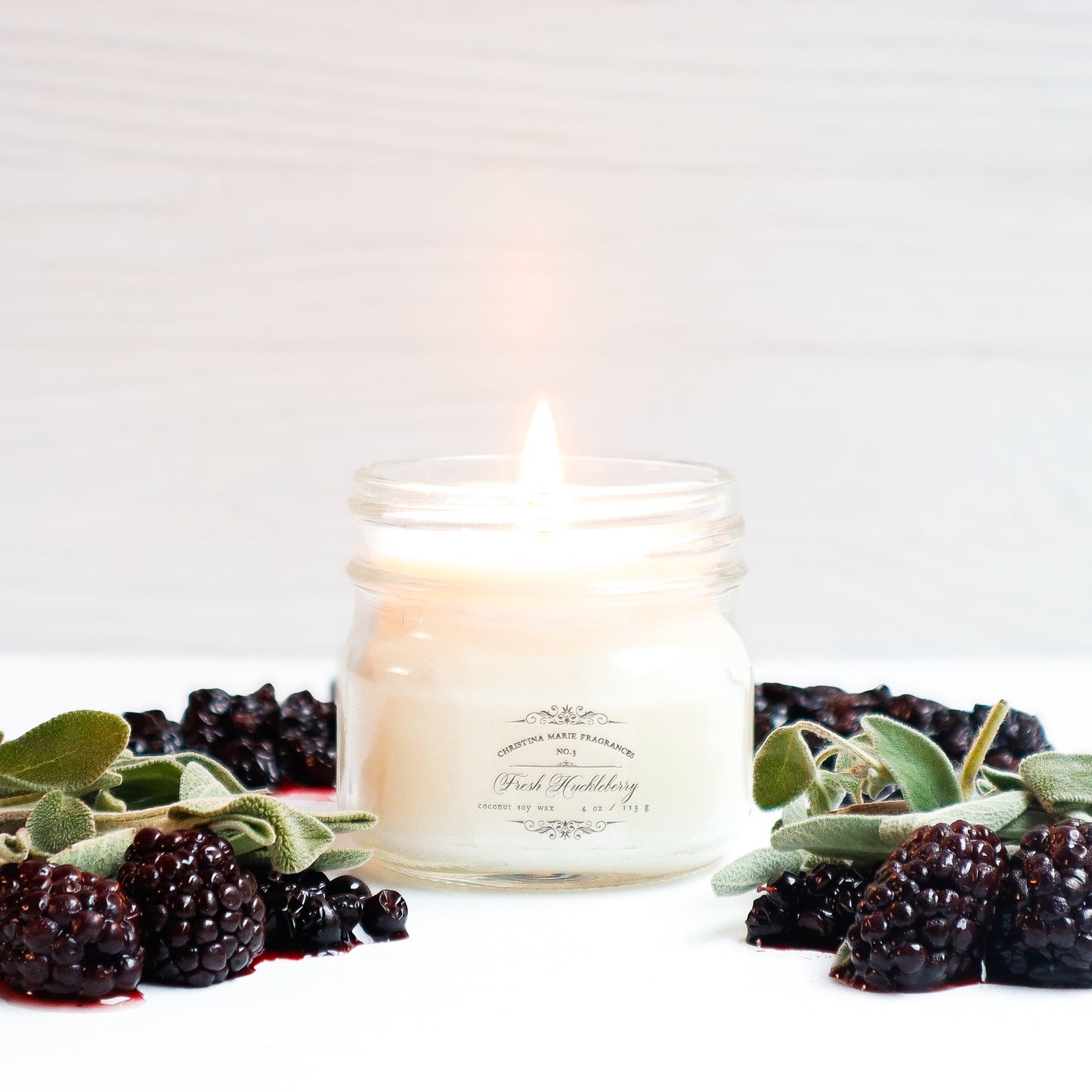 Fresh Huckleberry 4 Oz Mason Jar Candle
