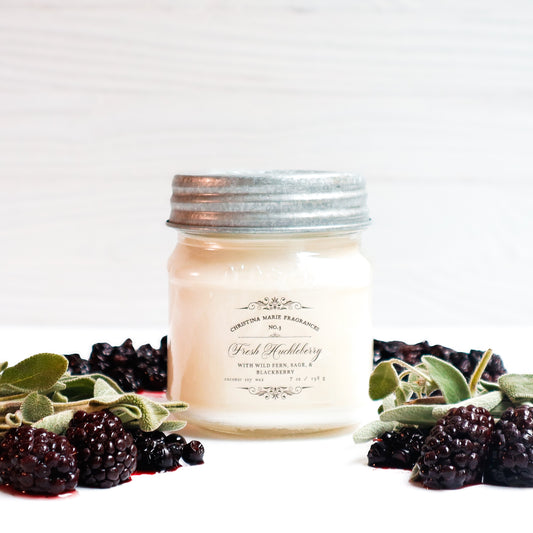 Fresh Huckleberry 8 Oz Mason Jar Candle