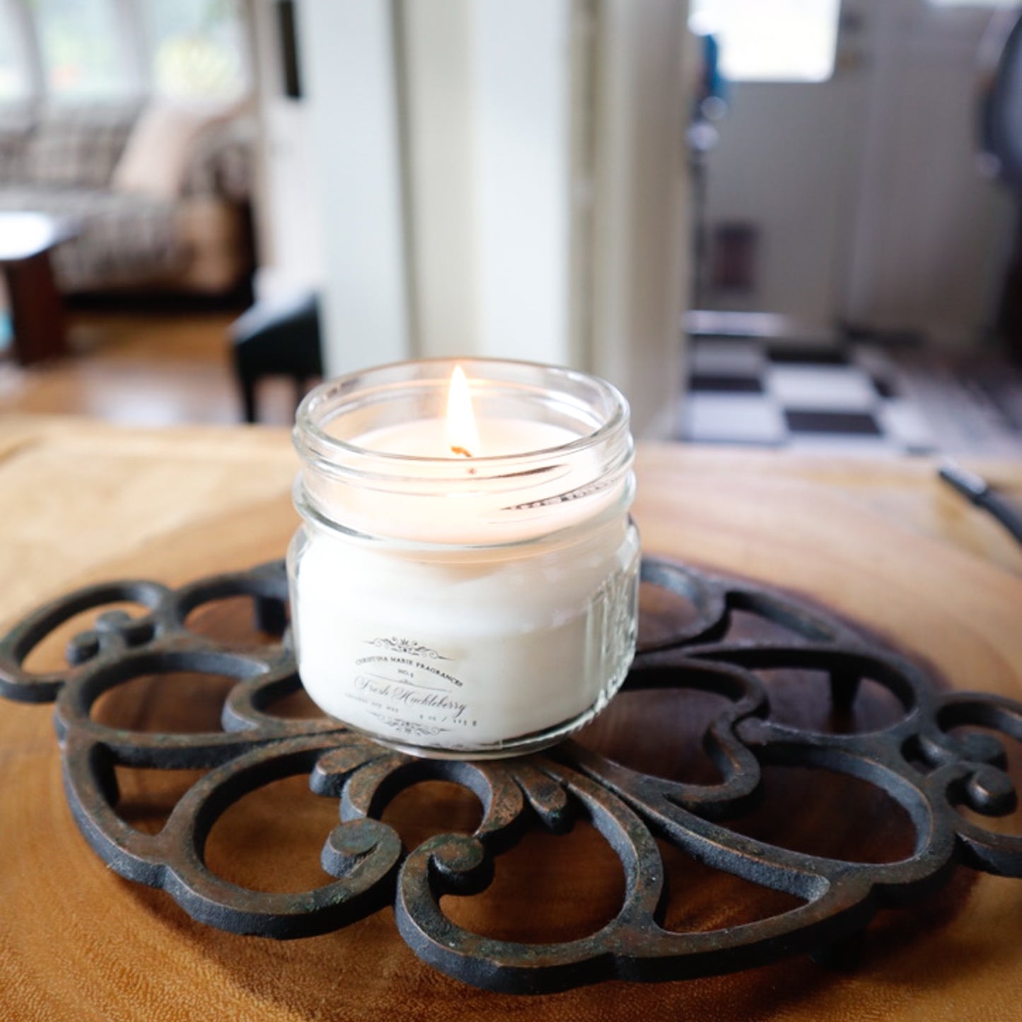 Fresh Huckleberry 4 Oz Mason Jar Candle