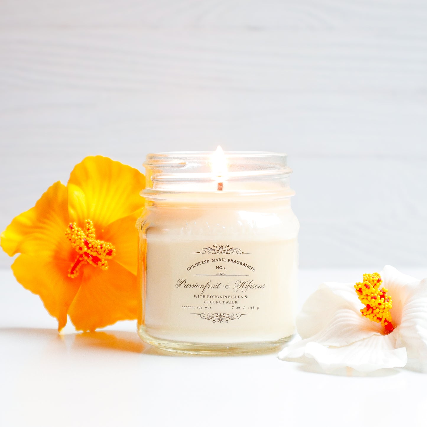 Passionfruit & Hibiscus 8 Oz Mason Jar Candle