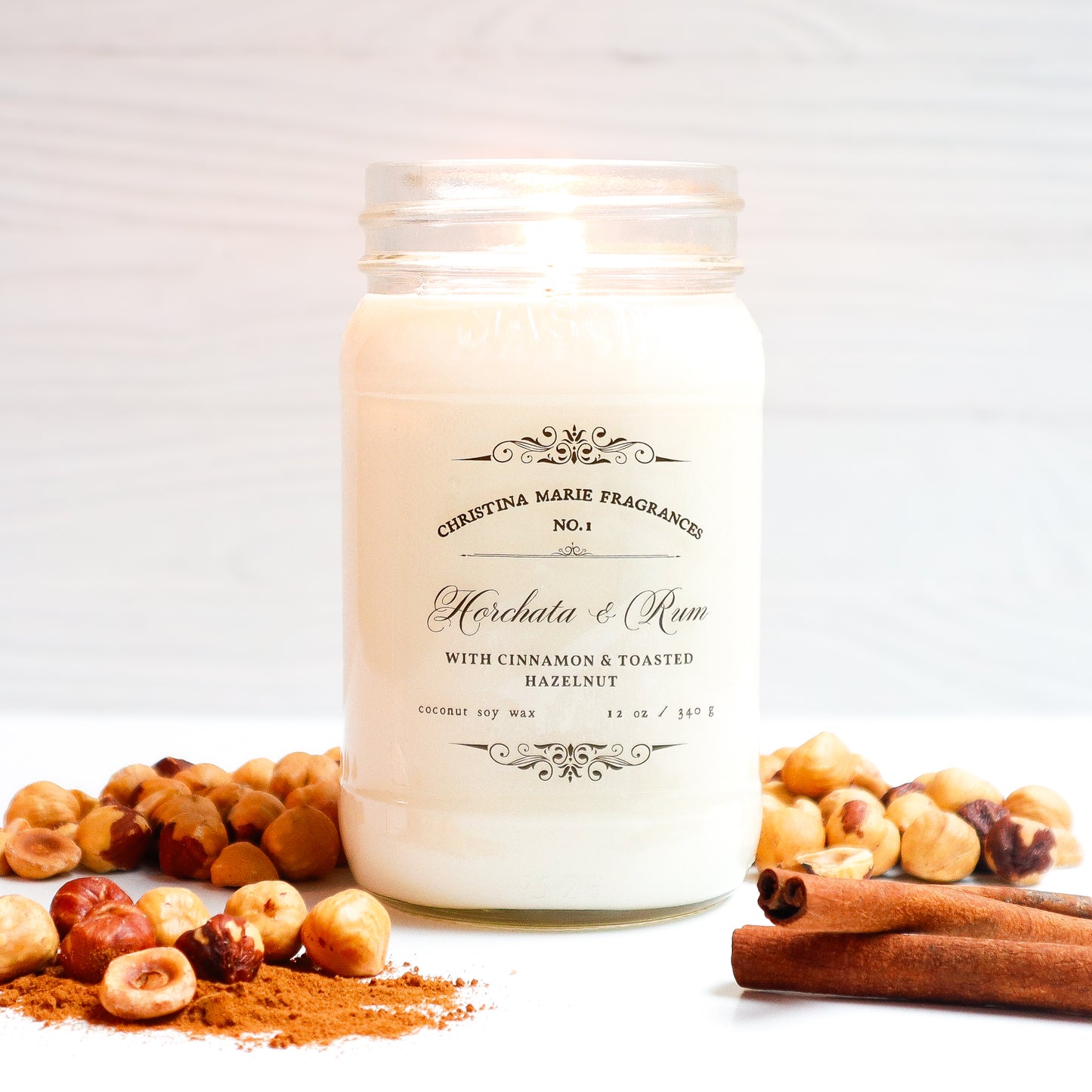 Horchata & Rum 12 Oz Large Mason Jar Candle