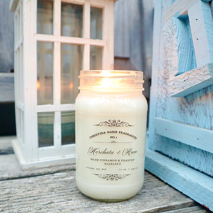 Horchata & Rum 12 Oz Large Mason Jar Candle
