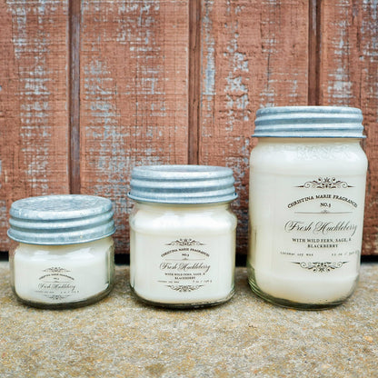 Fresh Huckleberry 12 Oz Large Mason Jar Candle